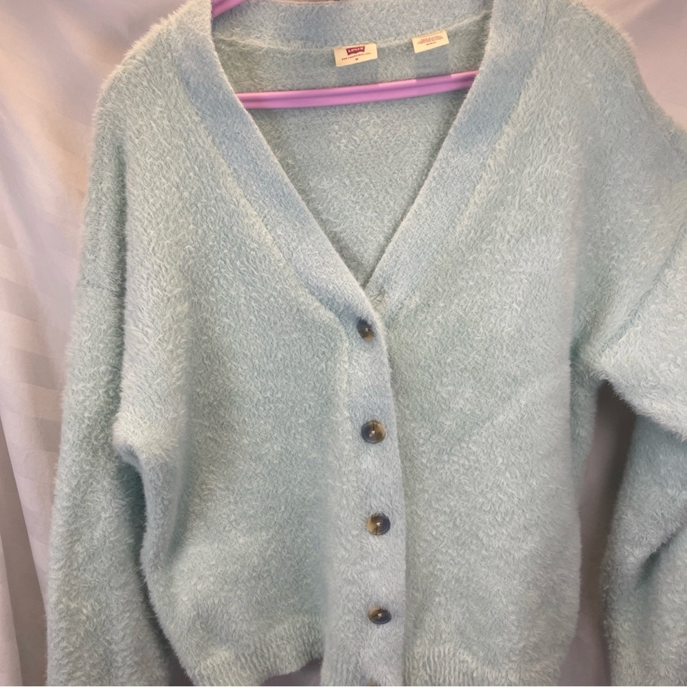 Levi's Light Blue‎ Fuzzy Cardigan